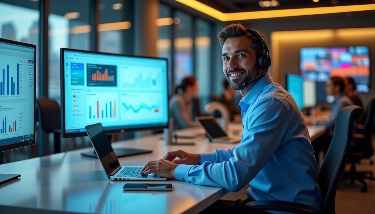 Enterprise sales management solution with AI-driven analytics, lead tracking, sales performance monitoring, and customer relationship optimization