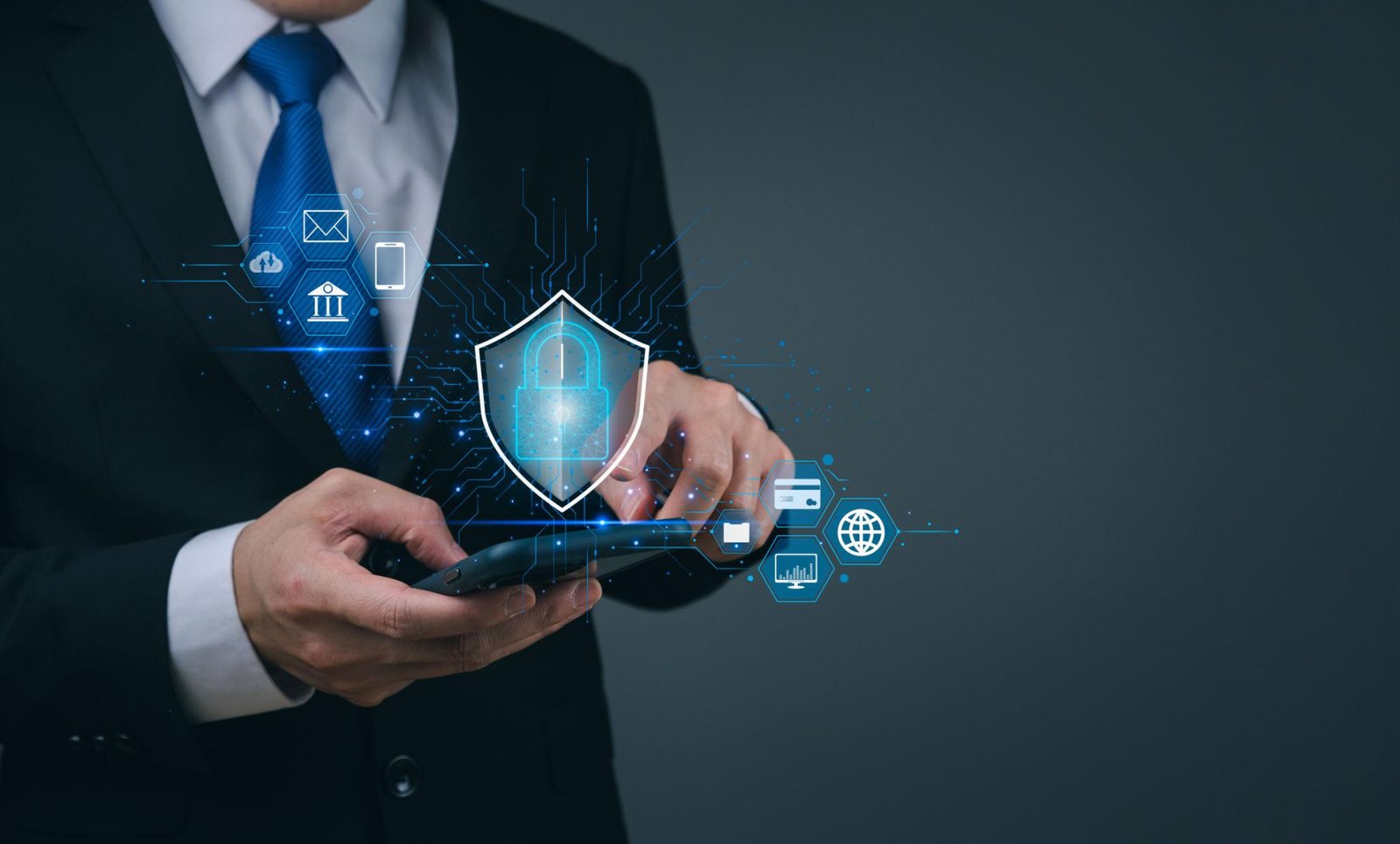 Financial services security platform using AI-powered fraud detection, transaction monitoring, risk assessment, and compliance management to protect business operations